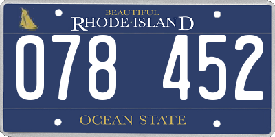 RI license plate 078452