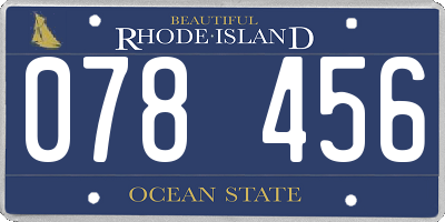RI license plate 078456