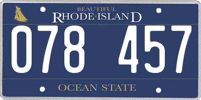 RI license plate 078457