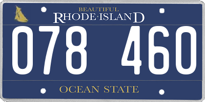 RI license plate 078460