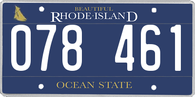 RI license plate 078461