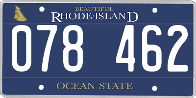 RI license plate 078462