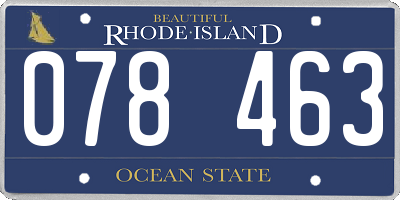 RI license plate 078463