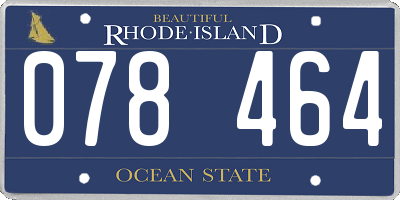 RI license plate 078464