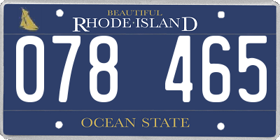 RI license plate 078465