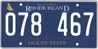 RI license plate 078467