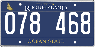 RI license plate 078468