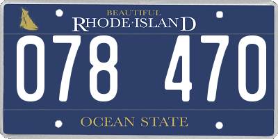 RI license plate 078470