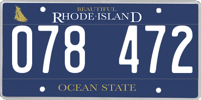 RI license plate 078472