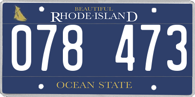 RI license plate 078473