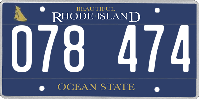 RI license plate 078474
