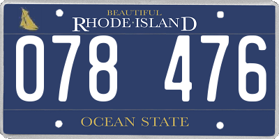 RI license plate 078476