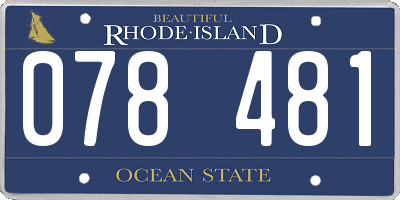 RI license plate 078481