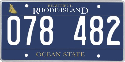 RI license plate 078482