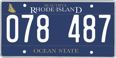 RI license plate 078487