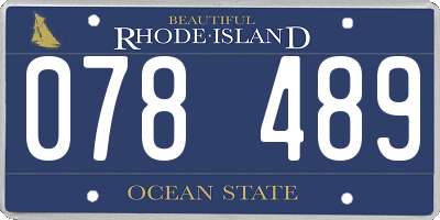 RI license plate 078489
