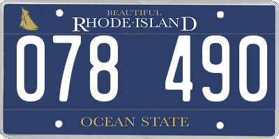 RI license plate 078490