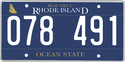 RI license plate 078491