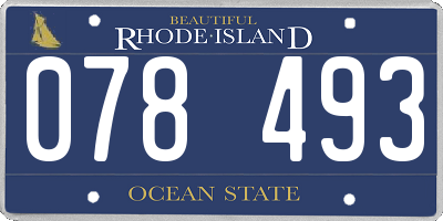 RI license plate 078493