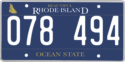 RI license plate 078494