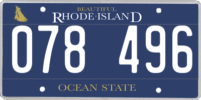 RI license plate 078496