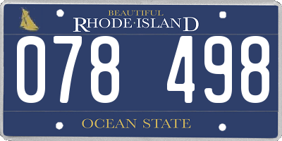 RI license plate 078498