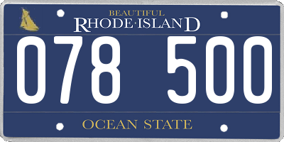 RI license plate 078500