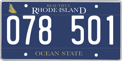 RI license plate 078501