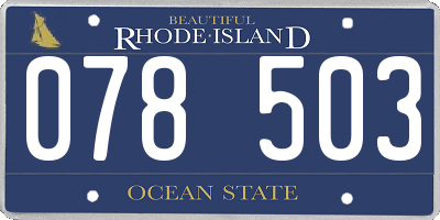 RI license plate 078503