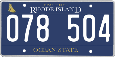 RI license plate 078504