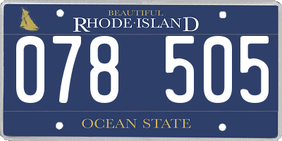 RI license plate 078505