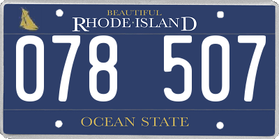 RI license plate 078507