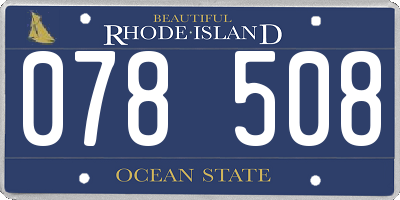 RI license plate 078508
