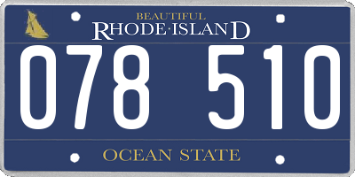 RI license plate 078510