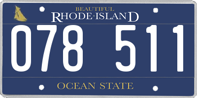 RI license plate 078511