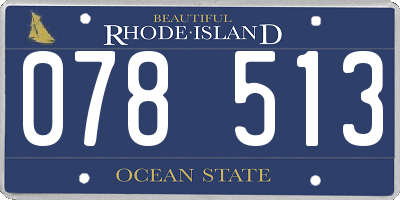 RI license plate 078513