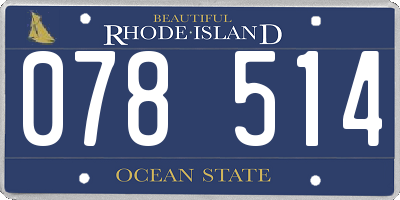 RI license plate 078514