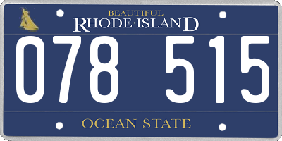 RI license plate 078515