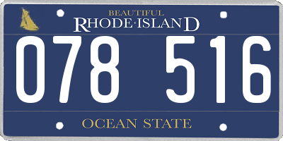 RI license plate 078516