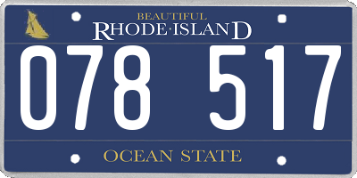 RI license plate 078517