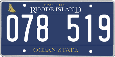 RI license plate 078519