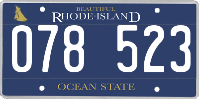 RI license plate 078523
