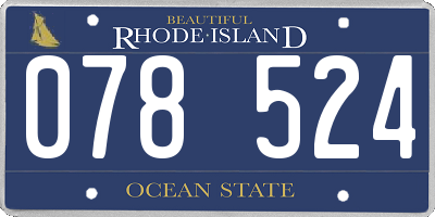 RI license plate 078524