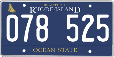 RI license plate 078525