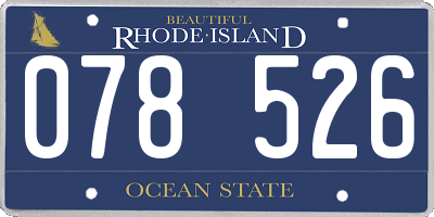 RI license plate 078526