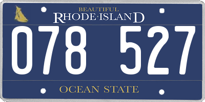 RI license plate 078527