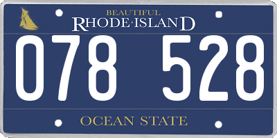 RI license plate 078528