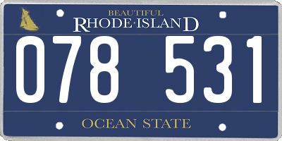 RI license plate 078531
