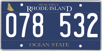 RI license plate 078532