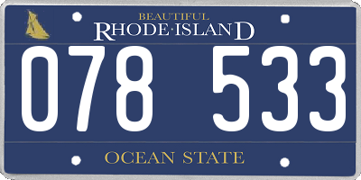 RI license plate 078533